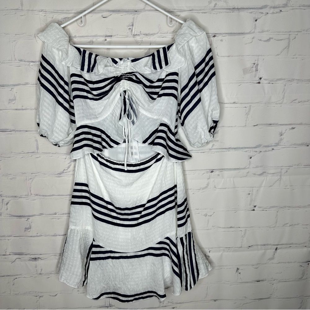 ‎Fanco small white & blue dress